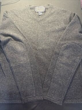 Vintage Abercrombie & Fitch 100% Lambswool V-Neck Sweater Men's XL Charcoal Gray
